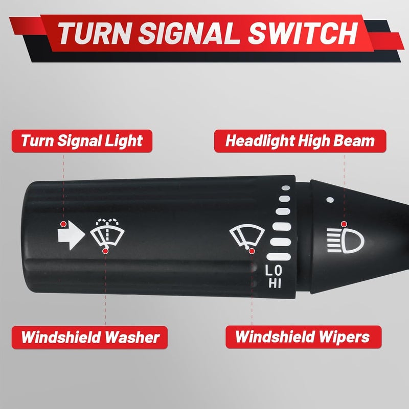ProRefine Upgraded Turn Signal Switch Windshield Wiper Switch Compatible with Freightliner Cascadia 2008-UP Replace A0652311000 5774601 - Image 2